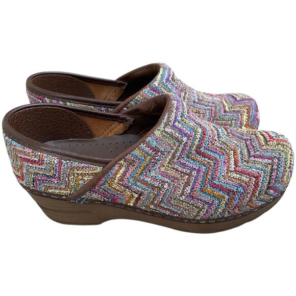 Sanita Professional Clogs EU 35 US 4 Woven Zig Zag Multicolour Work Comfort - Picture 2 of 11